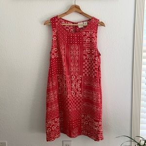 Rachel Zoe batik linen tank dress, L